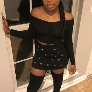 Suede mini skirt size US S.